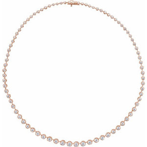 14K Yellow Gold 6.75 Carat Lab-Grown Diamond Cascade 16 Inch Necklace