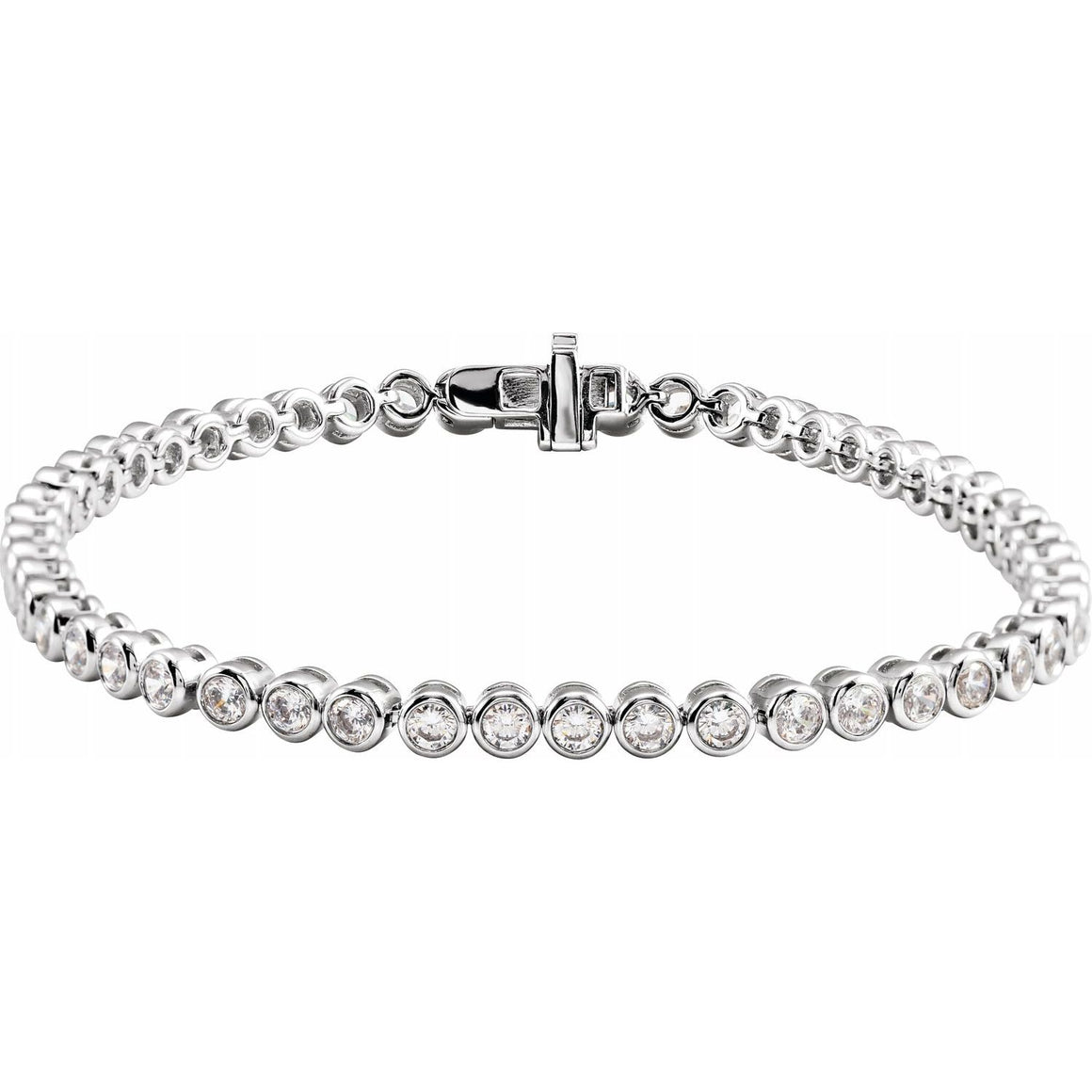 Endless Diamonds 14K White Gold 3.5 Carat Bezel Set Lab-Grown Diamond Tennis Bracelet