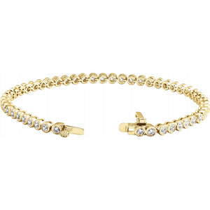 Endless Diamonds 14K Yellow Gold 3.5 Carat Bezel Set Lab-Grown Diamond Tennis Bracelet