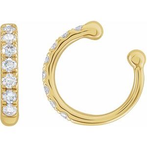 14K Gold 1/6 Carat Diamond Ear Cuff
