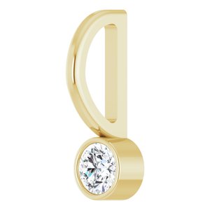Women's 1/10 Carat Diamond Bezel -Set Charm Pendant In 14K White Gold