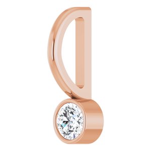 Women's 1/10 Carat Diamond Bezel -Set Charm Pendant In 14K White Gold
