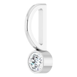 Women's 1/10 Carat Diamond Bezel-Set Charm Pendant In Platinum