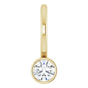 Women's 1/10 Carat Diamond Bezel -Set Charm Pendant In 14K Rose Gold