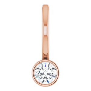 Women's 1/10 Carat Diamond Bezel -Set Charm Pendant In 14K Rose Gold