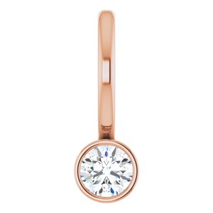 Women's 1/10 Carat Diamond Bezel -Set Charm Pendant In 14K Rose Gold