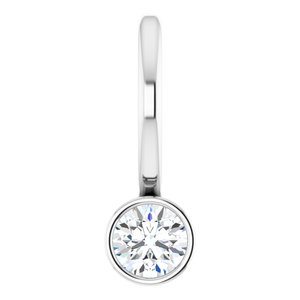 Women's 1/10 Carat Diamond Bezel -Set Charm Pendant In 14K Yellow Gold