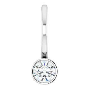 Women's 1/10 Carat Diamond Bezel-Set Charm Pendant In Platinum