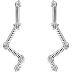 1/10 Ct Diamond Starry Nights Ear Climbers In Platinum
