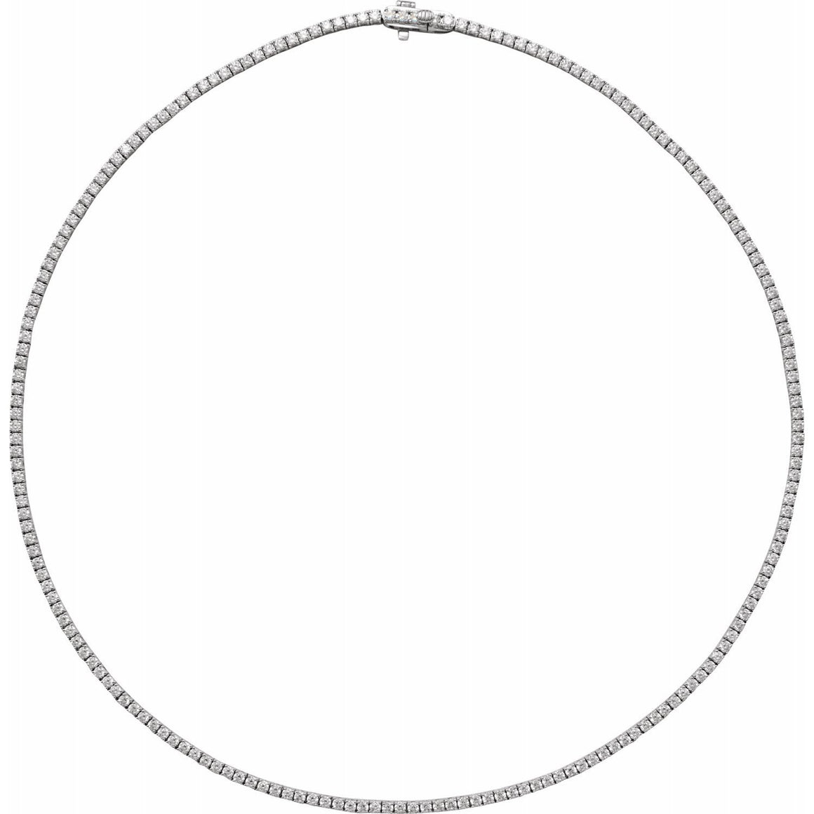 Endless Diamonds 6 And 3/4 Carat Diamond 14K White Gold 16 Inch Tennis Necklace