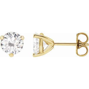 14K White Gold Round Lab-Grown Moissanite Stud Earrings