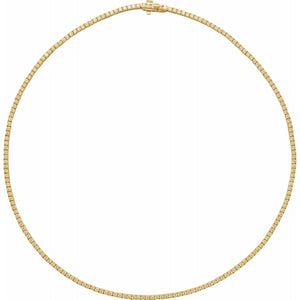 Endless Diamonds 6 And 3/4 Carat Diamond 14K Yellow Gold 16 Inch Tennis Necklace