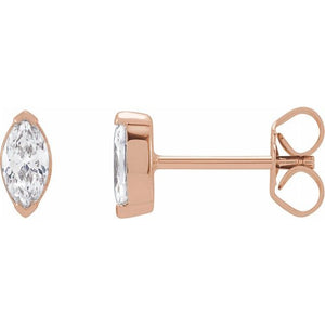 14K Gold Marquise Cut Lab- Grown Diamond Stud Earrings
