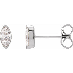 14K Gold Marquise Cut Lab- Grown Diamond Stud Earrings