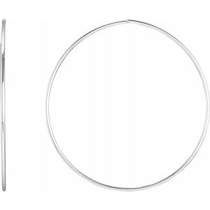 Sterling Silver 75 mm Endless Hoop Earrings