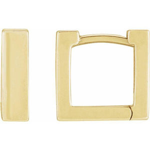 14K White Gold Square Hoop Earrings