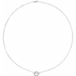 14K Gold 16 Inch Diamond Toggle Necklace
