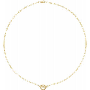 14K Gold 16 Inch Diamond Toggle Necklace