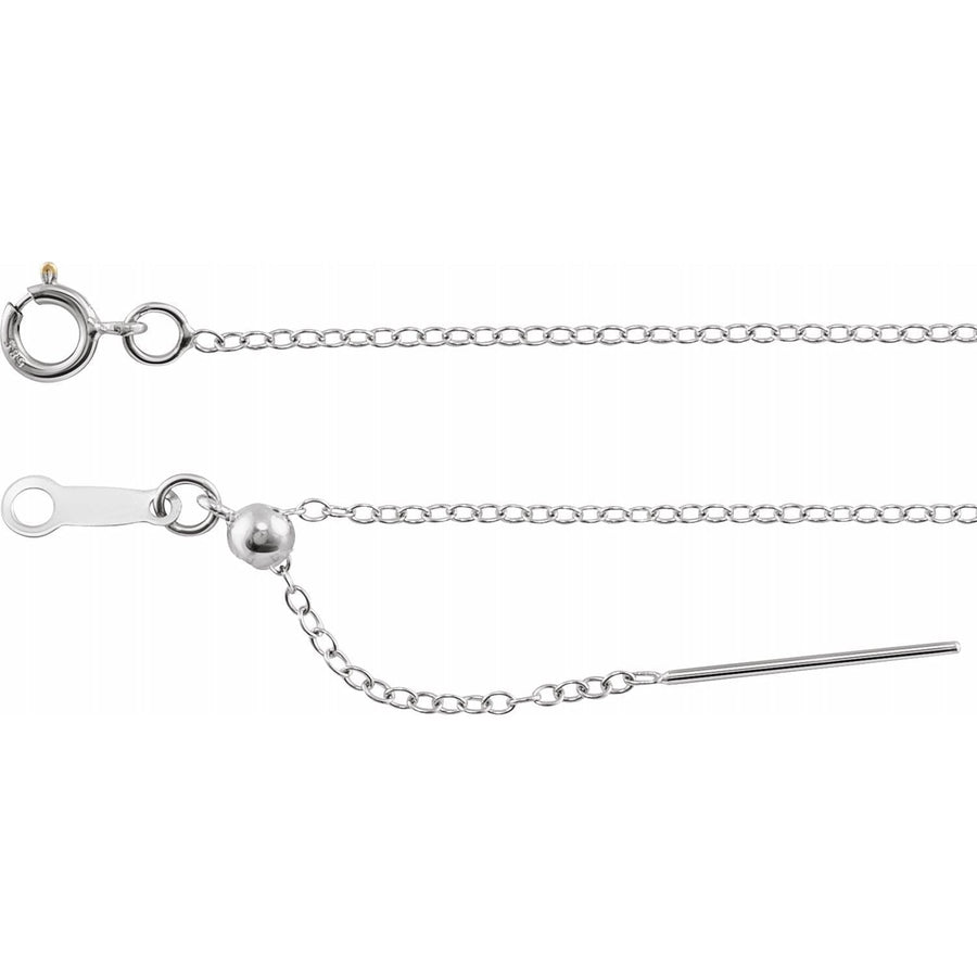 Jean Joaillerie Minimalist 1mm Box Chain Threader Necklace In 14K White Gold