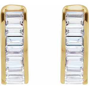 14K Gold 3/4 Carat Lab-Grown Diamond Baguette Ear Cuff