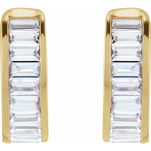 14K Gold 3/4 Carat Lab-Grown Diamond Baguette Ear Cuff