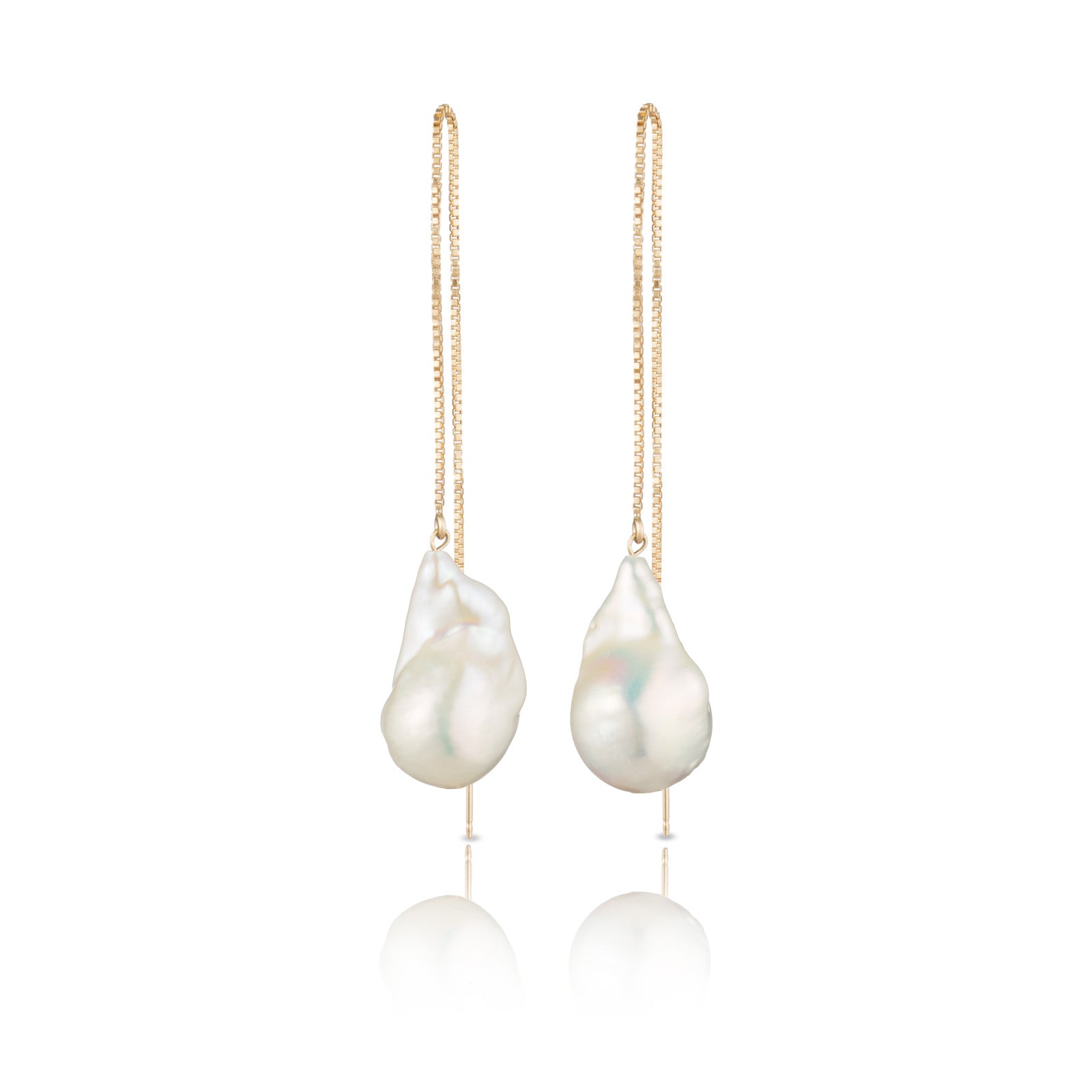 14 Karat Gold Freshwater Pearl Textured Earrings - Delicate – MONOLISA