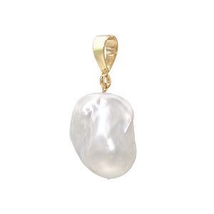 Jean Joaillerie Large White Baroque Freshwater Pearl Sterling Silver Slip On Pendant