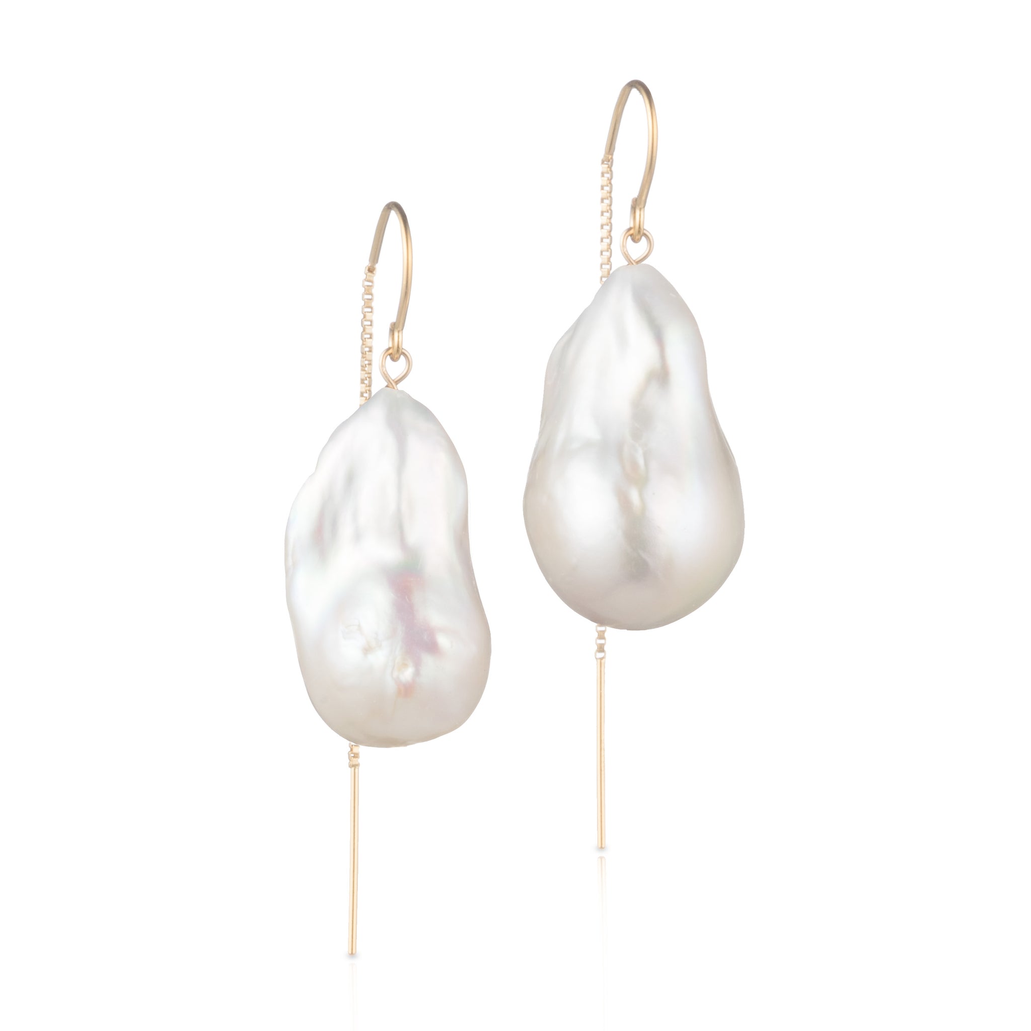 Large baroque pearl drop earrings store