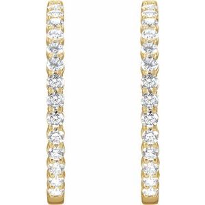 14K Gold Inside-Outside Lab-Grown White Diamond Hoop Earrings
