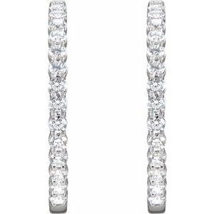 14K Gold Inside-Outside Lab-Grown White Diamond Hoop Earrings