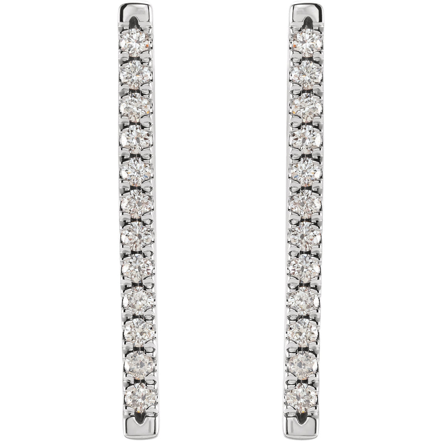 Les Petits Diamants Platinum Parisian Diamond Bar Earrings