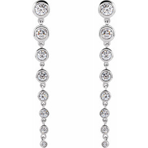 14K Gold Long Diamond Dangle Cascade Earrings