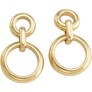 14K Yellow Gold Large Chunky Circle Hoop Earrings