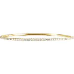 14K Gold 1-3 Carat Diamond Eternity Bangle Bracelet