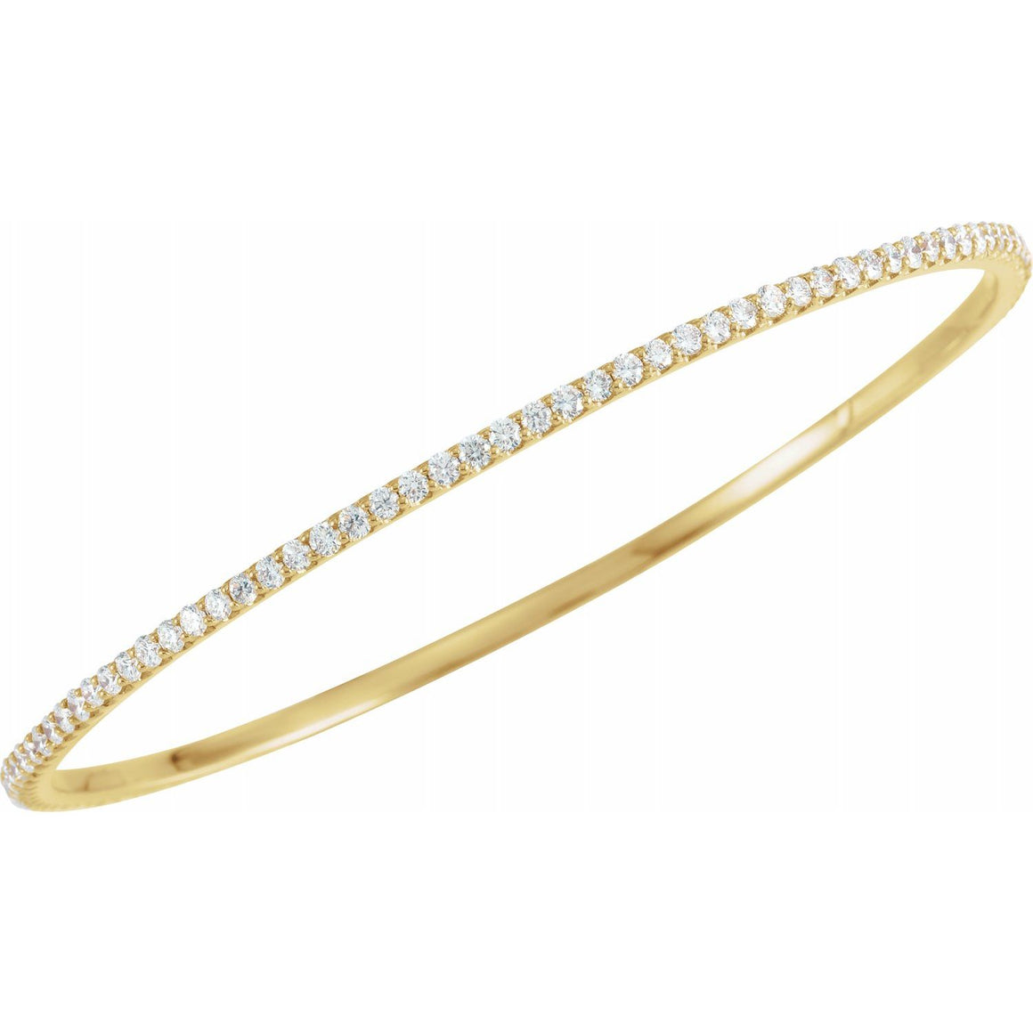 14K Gold 1-3 Carat Diamond Eternity Bangle Bracelet