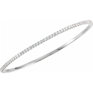 14K Gold 1-3 Carat Diamond Eternity Bangle Bracelet