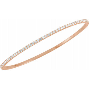 14K Gold 1-3 Carat Diamond Eternity Bangle Bracelet