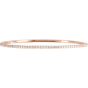 14K Gold 1-3 Carat Diamond Eternity Bangle Bracelet
