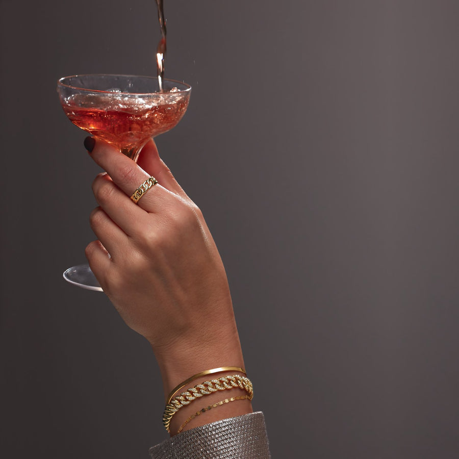 14K Gold 3/4 Carat Diamond Curb Bracelet