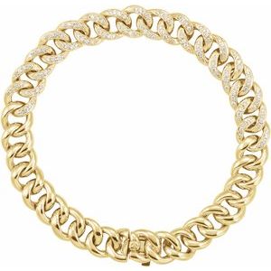 14K Gold 3/4 Carat Diamond Curb Bracelet