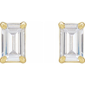 14K Gold Emerald Cut Lab-Grown Diamond Stud Earrings