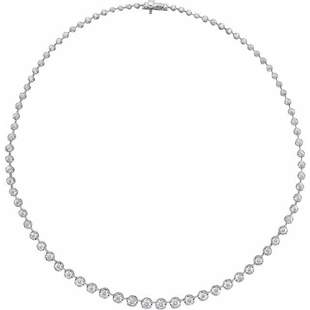 14K Yellow Gold 6.75 Carat Lab-Grown Diamond Cascade 16 Inch Necklace