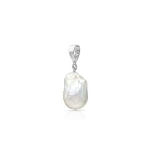 Jean Joaillerie Large White Baroque Freshwater Pearl 14K Gold Vermeil Slip On Pendant