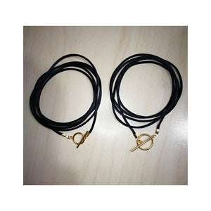 Black Satin And Gold Toggle Necklace