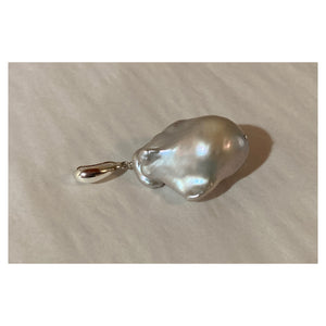 XXL Silver Freshwater Baroque Pearl Pendant