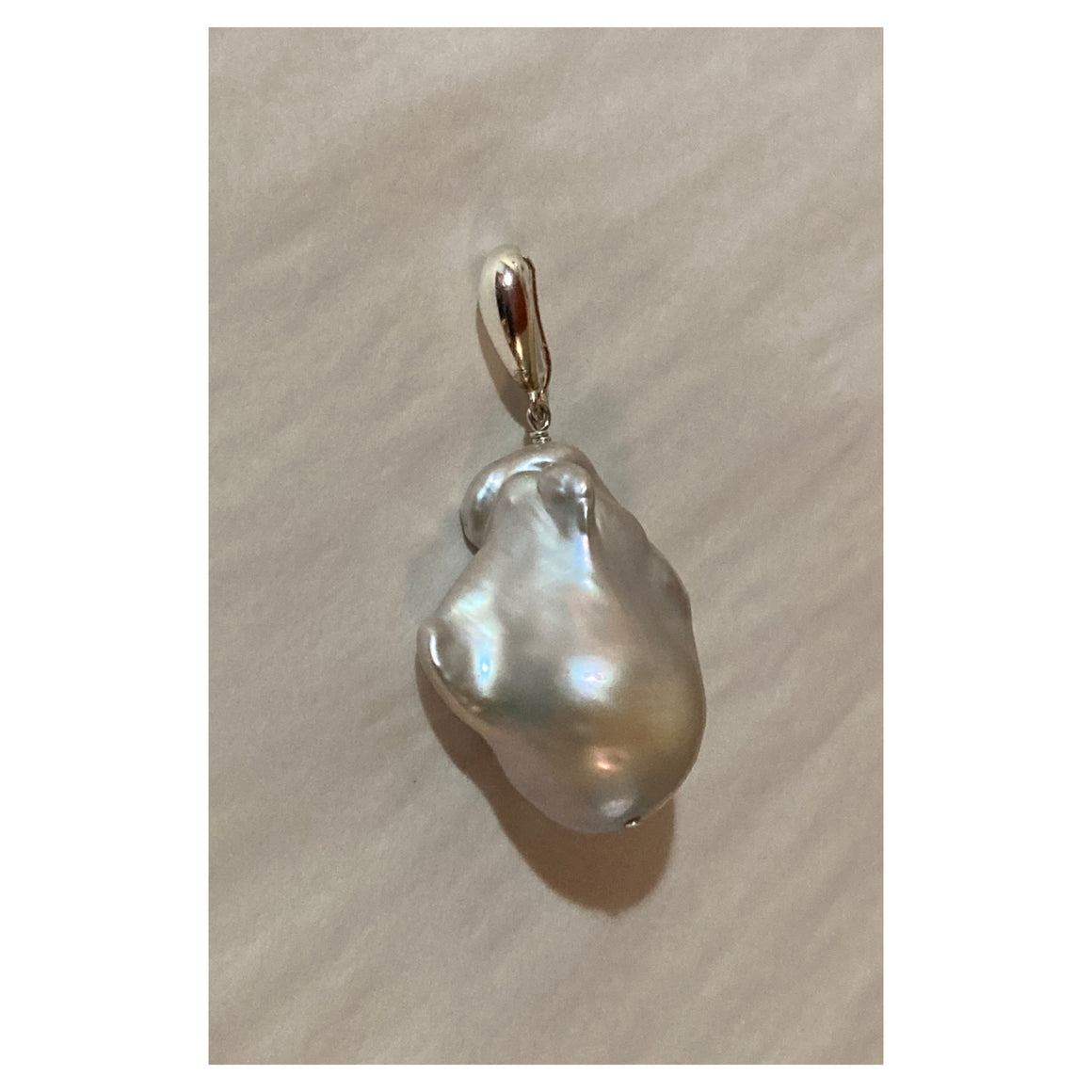 XXL Silver Freshwater Baroque Pearl Pendant