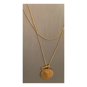 French Médaille D' Honneur 14K Gold Statement Pendant Necklace