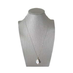 If Pearls Could Float Sterling Silver Baroque Pearl Pendant Necklace