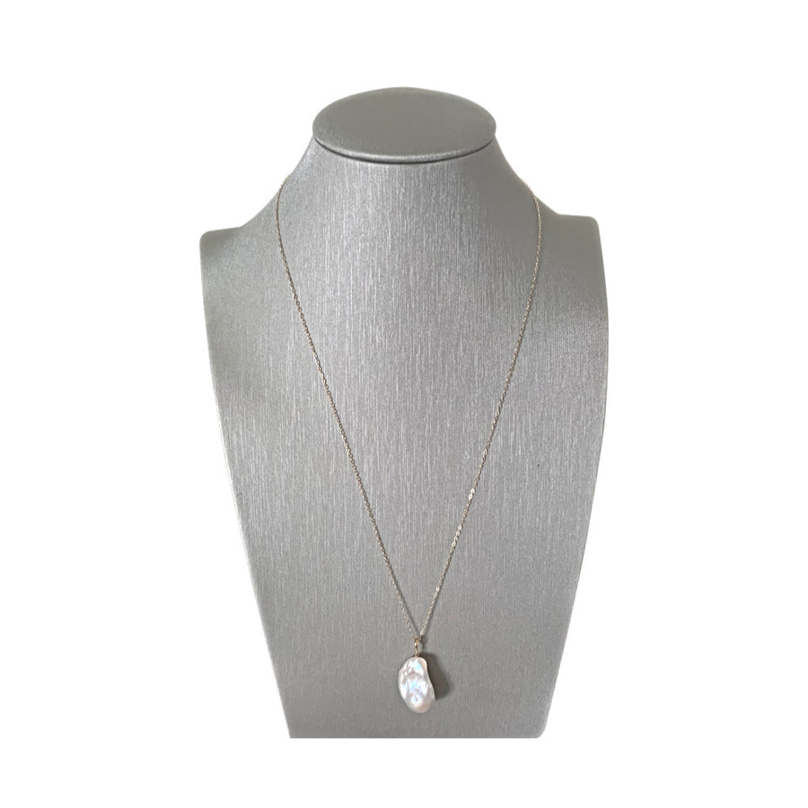 If Pearls Could Float 14K White Gold Baroque Pearl Pendant Necklace