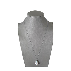 If Pearls Could Float Sterling Silver Baroque Pearl Pendant Necklace